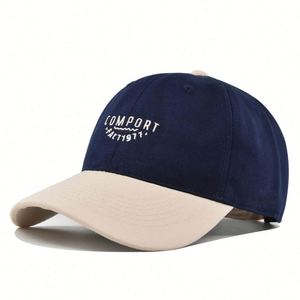 Casquettes de baseball promotionnelles pas chères non structurées bicolores 100 % coton à visière incurvée, brodées, style Dad Hat, unisexe, sportives et formelles - Product Image 1