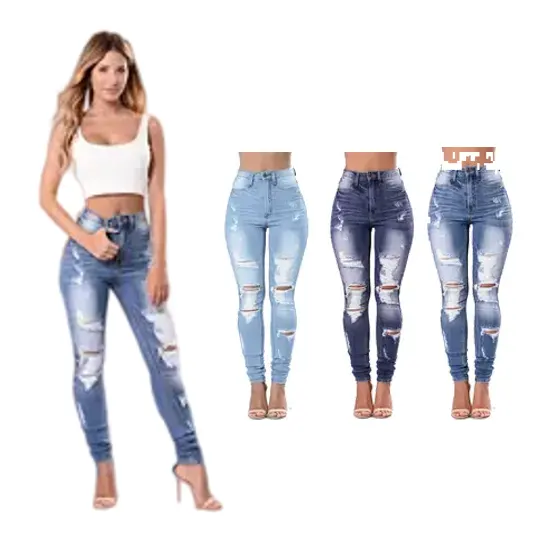 Damen New Wholesale Frühling und Herbst Sexy Perfo rated Plus Size Damen hose Erhältlich in mehreren Styles Damen jeans