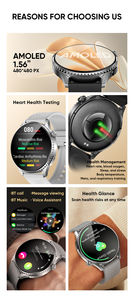 Reloj Inteligente MT800 con Monitor de Actividad Física, Pantalla AMOLED, Llamadas Bluetooth, Compatible con iOS, Monitor de Frecuencia Cardíaca y Presión Arterial - Product Image 3