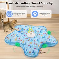 Jouets interactifs pour chats ZMaker Cache-cache, jouet de chasse interactif pour chats rechargeable, jouet pour chats activé par le toucher avec des plumes mobiles