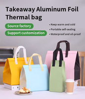 Sac isotherme personnalisé en non-tissé avec doublure en feuille d'aluminium, étanche, pour livraison de repas et pique-nique