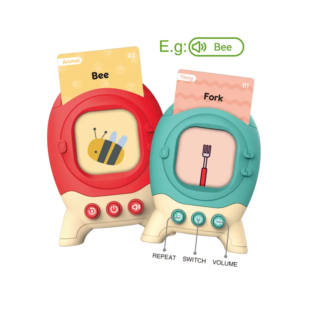 240 Words Kids Education English Animal Fruit Word Rocket Card Reader Toy Talking Flashcards Learning Machine