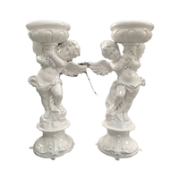 Taille réelle fait à la main en fibre de verre Art déco écologique élégant ange Statue pot de fleurs Sculpture intérieur extérieur décoration