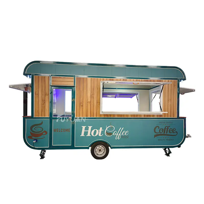 Best Seller Fast Food Truck Mobile Food Cart Hot Dog/Ice Cream Trailer With Sun Umbrella For Sale