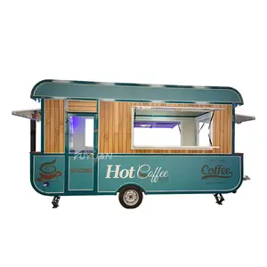 Best Seller Fast Food Truck Mobile Food Cart Hot Dog/Ice Cream Trailer With Sun Umbrella For Sale