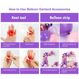 Perlengkapan pesta acara latar belakang hiasan dinding pernikahan dekorasi balon balon lengkung karangan bunga Set Kit - Product Image 4