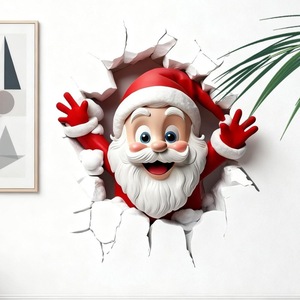 Autocollants muraux <span class=keywords><strong>de</strong></span> Noël en 3D, Père Noël, rennes, autocollants en PVC écologiques amovibles, décoration pour la maison, le salon, la chambre des enfants - Product Image 5