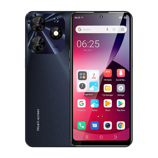 6.5 Inch Spark 10 Pro Style 3GB 64GB Perforated Screen 4G LTE Fingerprint Unlock Android Global Version Smartphone