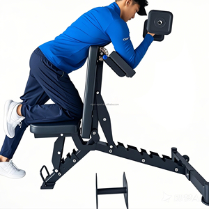 <span class=keywords><strong>Banc</strong></span> de musculation inclinable multifonctionnel VIGFIT pour exercices de fitness et entraînement commercial, avec haltères et fonction preacher <span class=keywords><strong>curl</strong></span> - Product Image 3