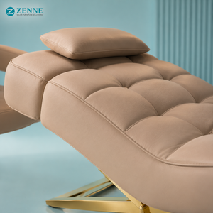 Fauteuil de Soin Esthétique Luxe pour Extensions de Cils et Traitements Faciaux, Mobilier de Salon avec Cadre Doré, Lampe <span class=keywords><strong>Arc</strong></span> et Chariot - Product Image 4