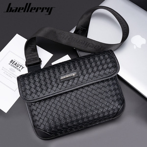 กระเป๋าสะพายข้างผู้ชายแบรนด์ Baellerry ลายทอ ความจุขนาดใหญ่ สีดำ สำหรับเดินทางเพื่อธุรกิจและใช้ในชีวิตประจำวัน - Product Image 4