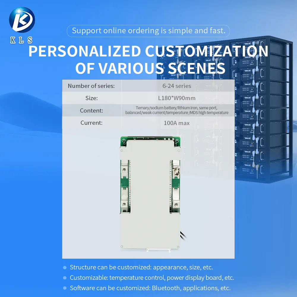 KLS LFP LiFePO4 BMS 7S 24 V 100 A NMC Elektroroller Reisebus Batteriepack Management-System BMS