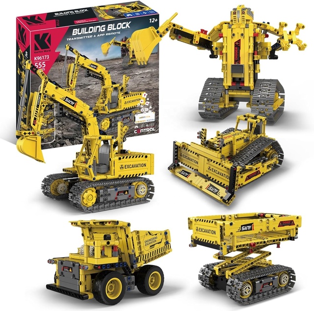 555PCS STEM Science Kit Remote Control Construction Vehicles Building Toy App Programming Building Block Model