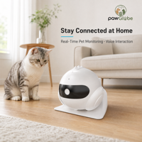 Robot compagnon intelligent pour animaux de compagnie ABS 5000 mAh avec vidéo HD, vision nocturne infrarouge, patrouille automatique, jeu laser et interaction vocale