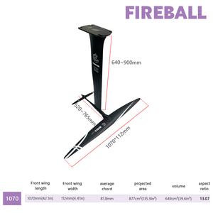 Factory Carbon Axis Foil Fireball 1070 Front Wing 877sqcm SUP Hydrofoil Set Efoil Pump <b>Surfing</b> Fireball 1070 OEM Factory Carbon - Product Image 2