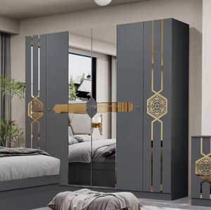Ensemble de Chambre à Coucher de Luxe en <span class=keywords><strong>Bois</strong></span> <span class=keywords><strong>Massif</strong></span> Moderne, <span class=keywords><strong>Lit</strong></span> Double avec Rangement et <span class=keywords><strong>Tiroirs</strong></span> pour Maison, Hôtel, Appartement ou Villa - Product Image 4