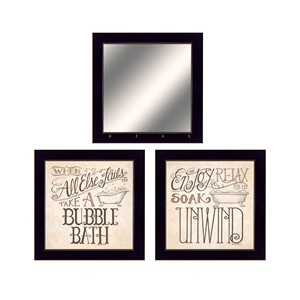 Set di tre stampe con cornice nera HMS Wall Art per bagno per ammollo e rilassarsi - Product Image 2