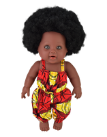Poupée Mannequin Éducative Fille Africaine Cheveux Afro Noirs 12 Pouces en Plastique Souple, Vêtements Interchangeables, Unisexe pour Enfants de 3 Ans et Plus