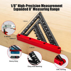 Équerre de charpentier premium 7,8 pouces - <span class=keywords><strong>Règle</strong></span> triangulaire en alliage d'aluminium pour le travail du bois et la charpente - Product Image 6