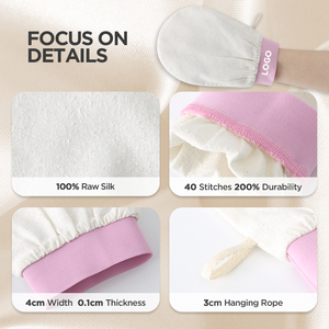Usine Laotang Échantillon gratuit Vente en gros Gant exfoliant en soie pour soins de la peau Gant exfoliant en soie turque pour le corps et le visage - Product Image 4