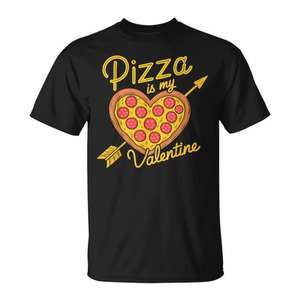 T-shirt promotionnel pour les amateurs de pizza : la pizza de la Saint-Valentin est mon cœur de Valentin, avec des pepperonis. - Product Image 1
