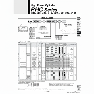 Pièces pneumatiques de RHCB25-500 de cylindre de puissance élevée de SMC Pneumatics - Product Image 1
