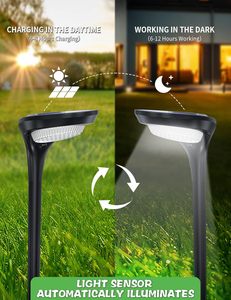 Solar Garden <b>Light</b> RGB & Warm/White Color Optional 12 LED Outdoor Lawn Lamp IP65 Waterproof Landscape Lighting for Yard Pathway - Product Image 2