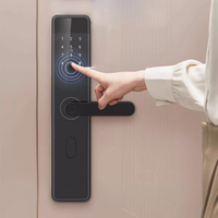 Cerradura de puerta de hotel para casa inteligente TTLOCK, huella dactilar y contraseña, desbloqueo remoto de aluminio a través de la aplicación Tuya, Wifi, almacenamiento de datos en la nube, puerta de acero
