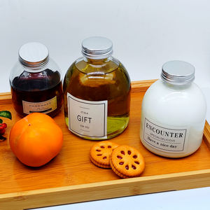 Vacío 16oz 500ml Botella de vidrio redonda barata 250ml 350ml Botella de jugo de vidrio para bebidas Bebidas de té de la leche - Product Image 2