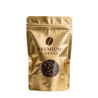 Sachets de café personnalisés anti-odeur, refermables, à fond plat avec fenêtre pour grains de café, aliments pour animaux et gelée
