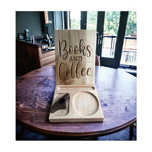 Table de chevet en acacia-Mini porte-page de livre en triangle, marque-page pour chambre à coucher table de chevet bureau bibliothèque décor de bureau - Product Image 3