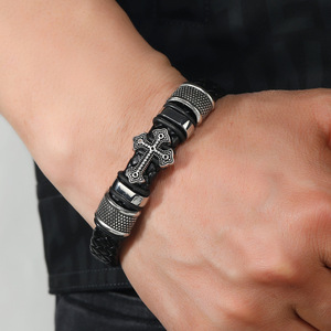 Op Maat Gemaakte Gepersonaliseerde Vintage Meerlaags Lederen Armband Vrede Label Heren Magnetische Gesp Gedenkteken Sieraden Armband