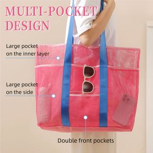 Bolsa de Playa de Malla, Bolsa Grande para Juguetes Familiares y Artículos Esenciales para Vacaciones - Product Image 5