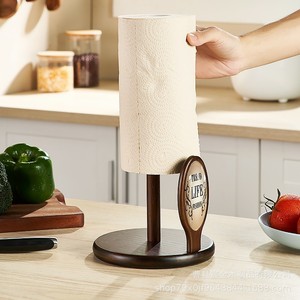 Wooden <b>Kitchen</b> <b>Paper</b> Towel Holder 31.5cm Desktop Solid Wood Napkin Stand For Toilet <b>Paper</b> And Cling Film Storage - Product Image 3