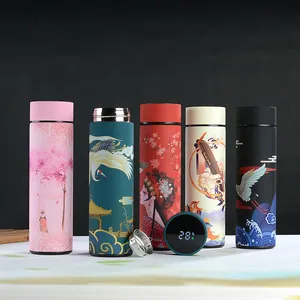 2024 Chinese Style Temperature Display Travel Mug Smart Thermoses Cup Touch LCD Display Coffee Cup Stainless Steel Travel Mug