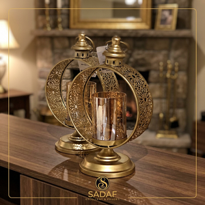 Vintage Iron <b>Hurricane</b> <b>Candle</b> Holder with Glass Lantern Ornate Metal <b>Candle</b> Jar for Wedding Party Table Decor - Product Image 5