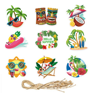 Adornos Decorativos Tropicales de Papel con Temática Hawaiana para Fiestas de Verano en la Playa, Colgantes, Tarjetas y Etiquetas Decorativas - Product Image 5