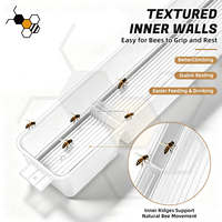 Mangeoire à abeilles à double rainure pour apiculture, 49 cm de long, découpable, mangeoire en plastique à longues oreilles pour cadres d'apiculture, abreuvoir à sirop et eau