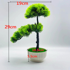 Bonsaï artificiel en pin Qi Xing, 29 cm, plante décorative d'intérieur en plastique, plante verte en pot - Product Image 2