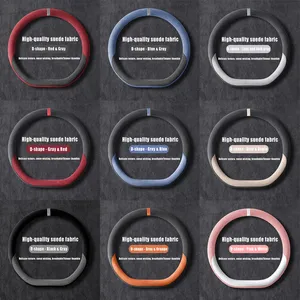 Funda de <span class=keywords><strong>Volante</strong></span> Universal Premium de Gamuza en Forma de D de 15 Pulgadas/38 cm con Forro de Goma Antideslizante, Compatible con la Mayoría de los Volantes Estándar - Product Image 1