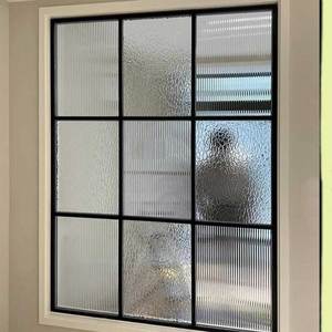Verre gaufré cannelé ultra-blanc transparent, gris bronze, <span class=keywords><strong>bleu</strong></span>, motif vague d'eau, 3-19 mm, pour cloison décorative - Product Image 4