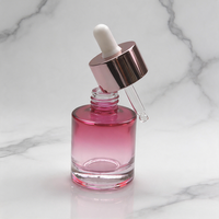 Flacon compte-gouttes en verre givré pour emballage cosmétique, personnalisé avec logo imprimé, rechargeable, avec joint hermétique, 5, 10, 15 ml, pour sérum, crème pour les yeux