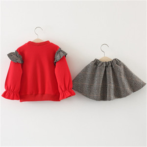 Autumn Clothing Sets for Baby Q <b>Mini</b> Indian Wrap Skirts Girls and Casual Shirt Import China Goods - Product Image 4