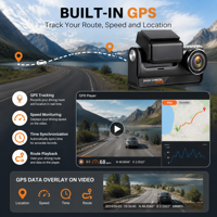 NUEVA Cámara para Auto DVR 4K+1K, Cámara Delantera y Trasera de Doble Lente, Adas Dashcam 4G+4K Wifi GPS, Cámara 4K