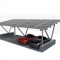 Kit de montage élégant pour carport solaire en aluminium anodisé argenté, structure en aluminium pour panneaux solaires, auvent de stationnement avec cadre durable