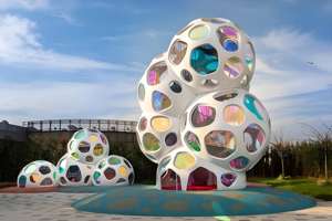 Personnalisé extérieur à grande échelle art abstrait en acier inoxydable cerf sculpture jardin eau caractéristique carré - Product Image 5