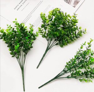 Emulazione pianta verde 7 forchetta Bouquet <span class=keywords><strong>di</strong></span> <span class=keywords><strong>fiori</strong></span> <span class=keywords><strong>di</strong></span> eucalipto ristorante decorazione <span class=keywords><strong>di</strong></span> <span class=keywords><strong>fiori</strong></span> erba erba <span class=keywords><strong>di</strong></span> plastica fiore finto fiore - Product Image 1