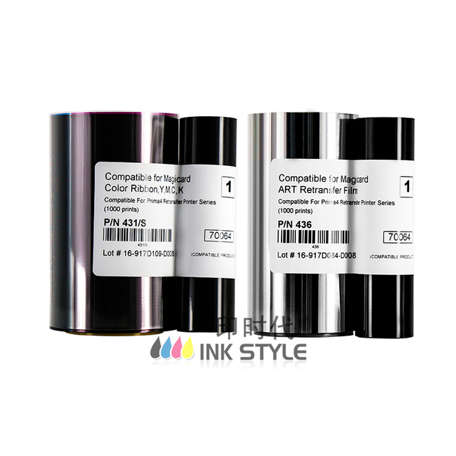 Compatible for Magicard Prima4 Retransfer Ribbons Prima 431 YMCK Color Ribbon Prima 436 Film 1000images Each