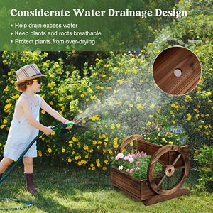 Wagon <span class=keywords><strong>jardinière</strong></span> <span class=keywords><strong>en</strong></span> <span class=keywords><strong>bois</strong></span> personnalisé <span class=keywords><strong>jardinière</strong></span> de jardin <span class=keywords><strong>avec</strong></span> roues <span class=keywords><strong>jardinière</strong></span> décorative pour fleurs herbes légumes - Product Image 4
