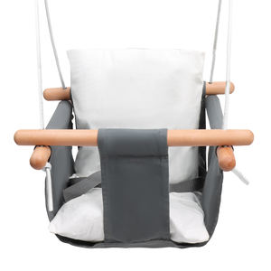 Columpio para bebé, columpio para interior y exterior para niño pequeño, columpio colgante de árbol exterior gris y blanco para bebé - Product Image 4